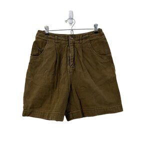 Vintage 90s Patagonia Womens Green Cotton Pleated Hiking Outdoor Shorts Size 12